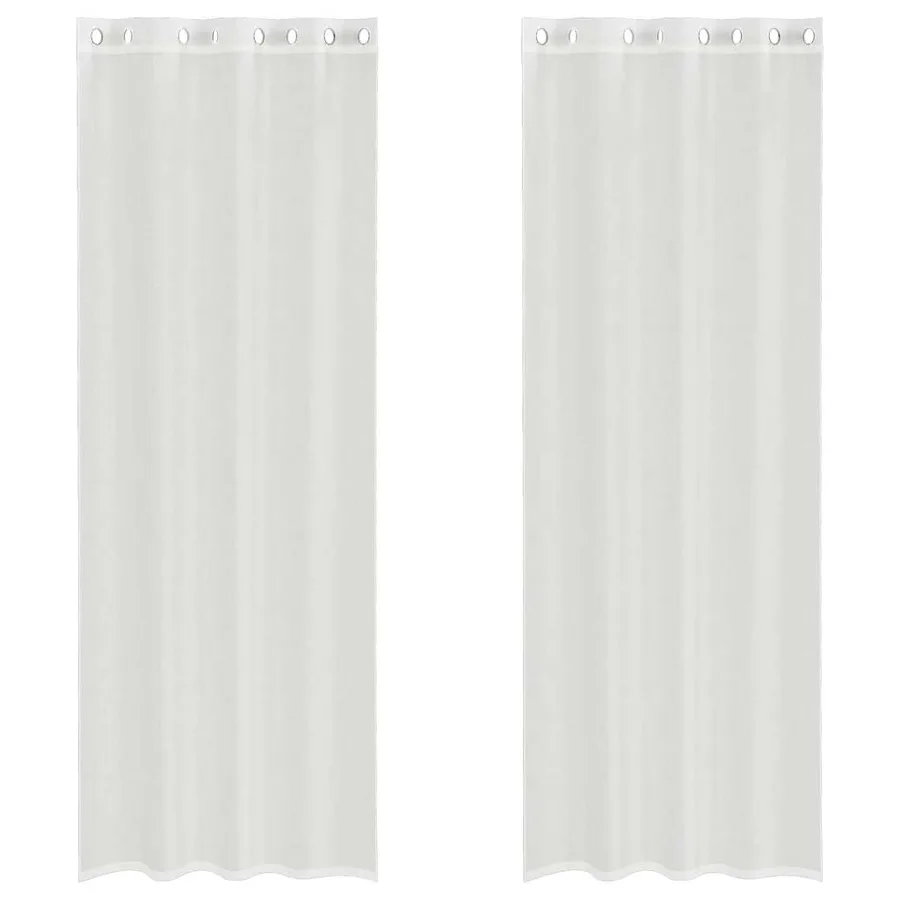 Rideaux en voile avec œillets 2 pcs blanc - 2