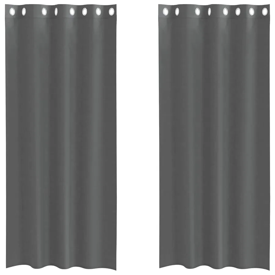 Rideaux en voile avec œillets 2 pcs gris foncé 140x225 cm - 2