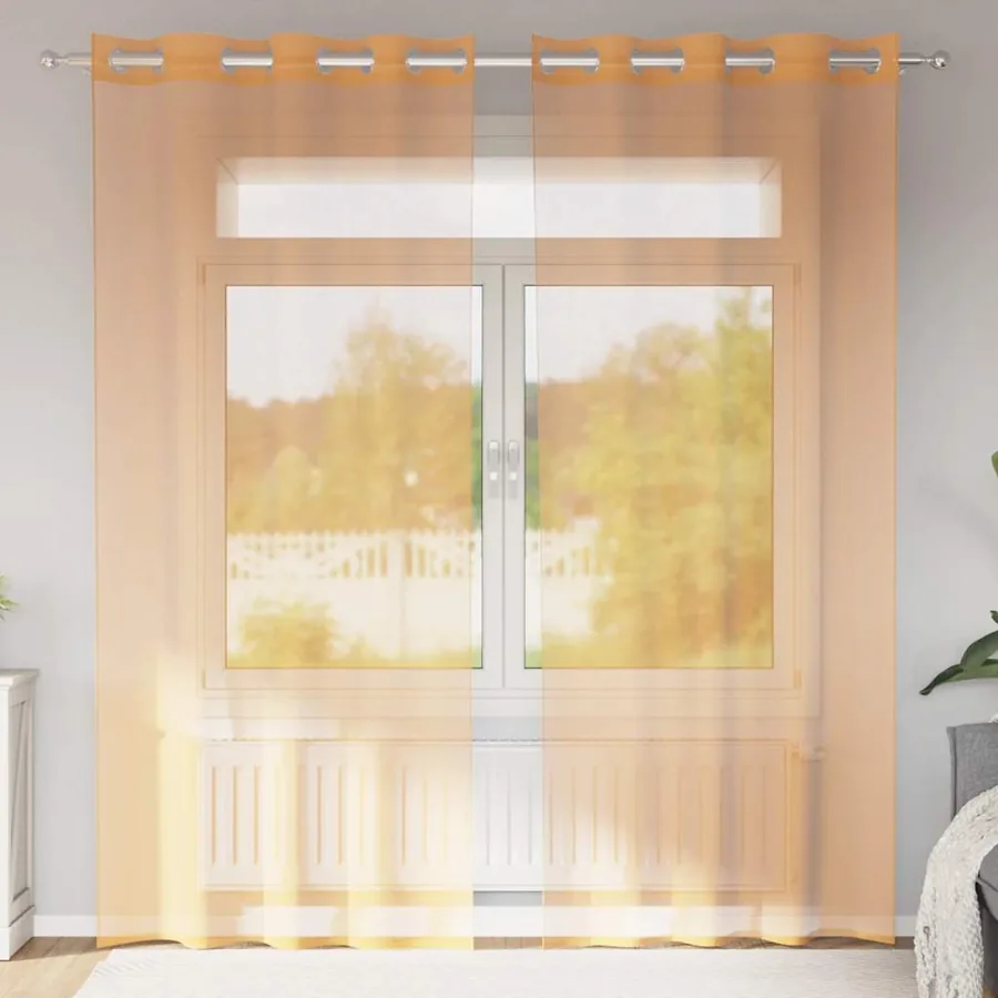 Rideaux en voile avec œillets 2 pcs orange 140x225 cm