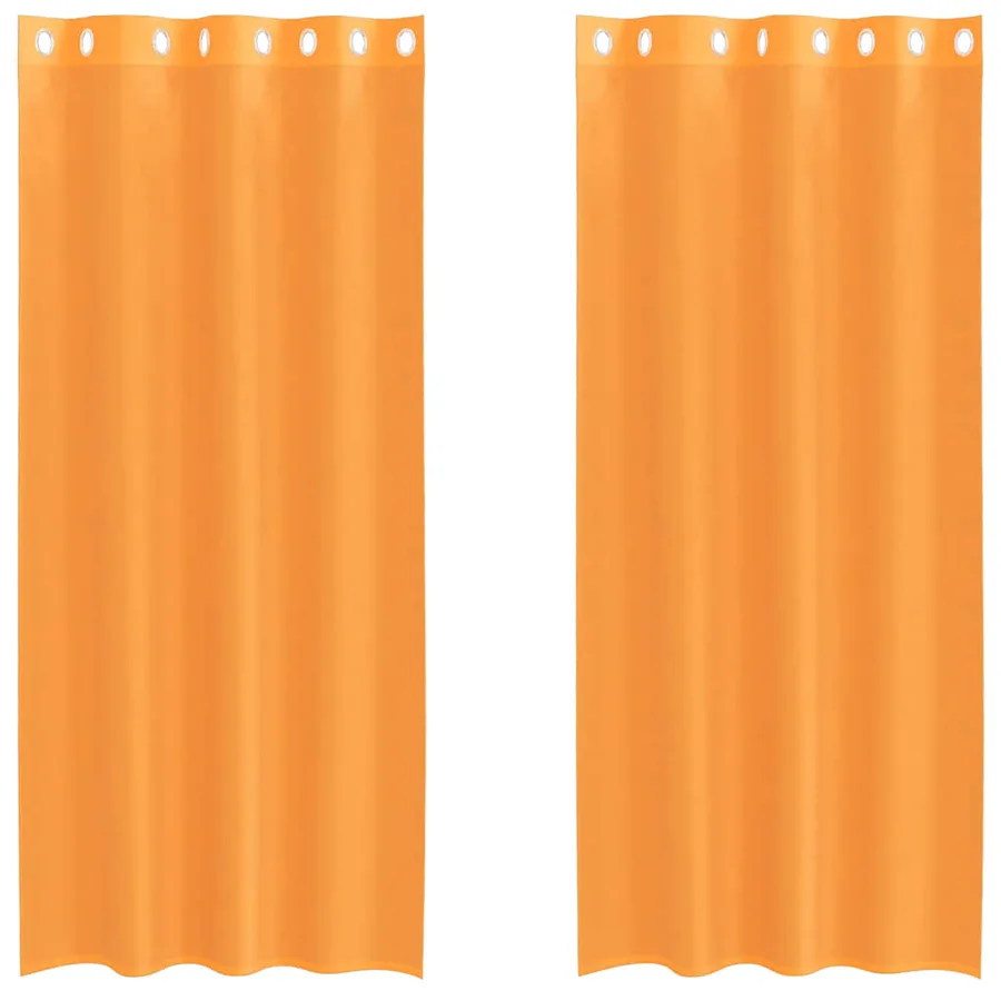 Rideaux en voile avec œillets 2 pcs orange 140x225 cm - 2