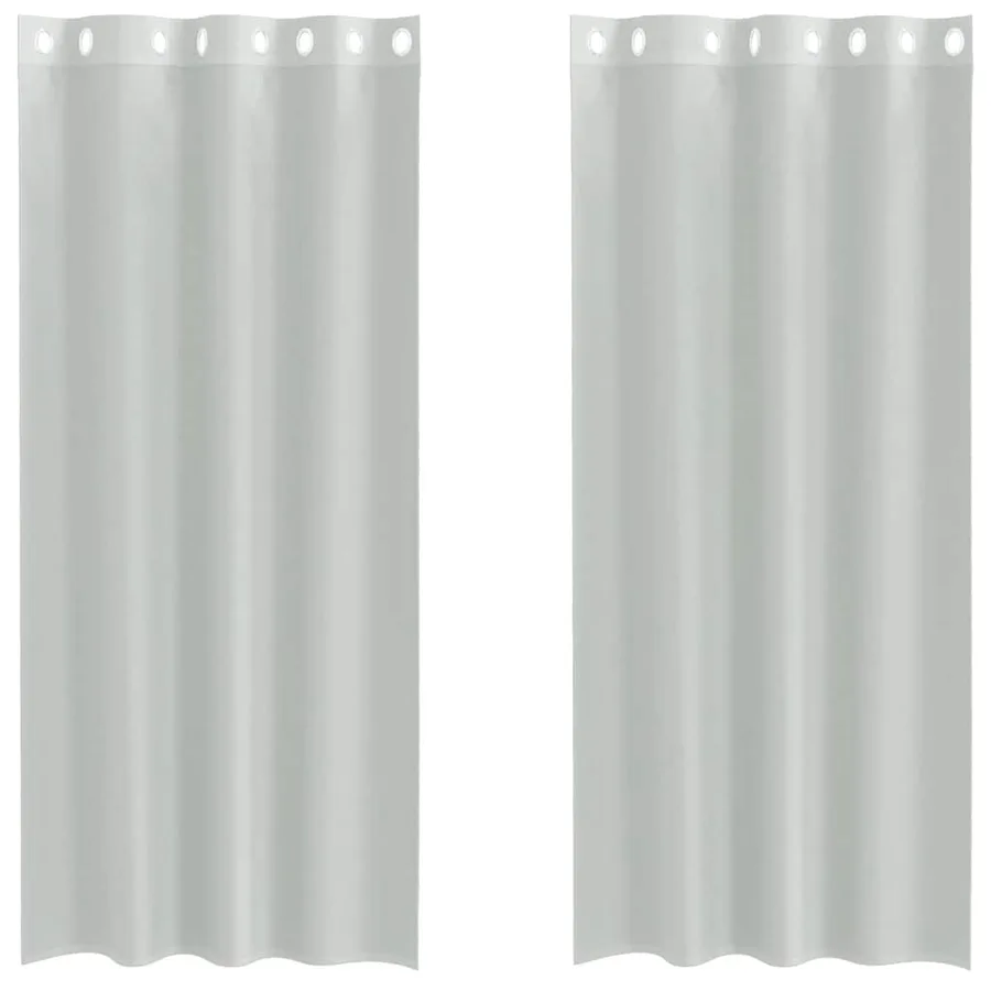 Rideaux en voile avec œillets 2 pcs gris clair 140x225 cm - 2