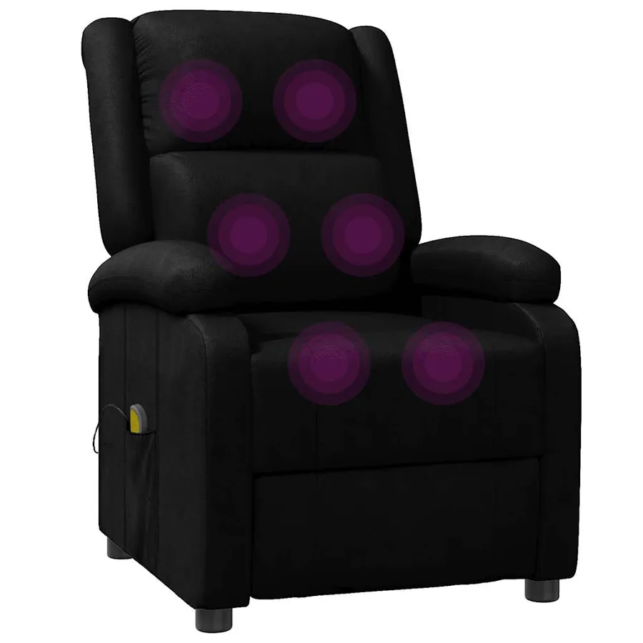 Fauteuil de massage Noir Similicuir - 7