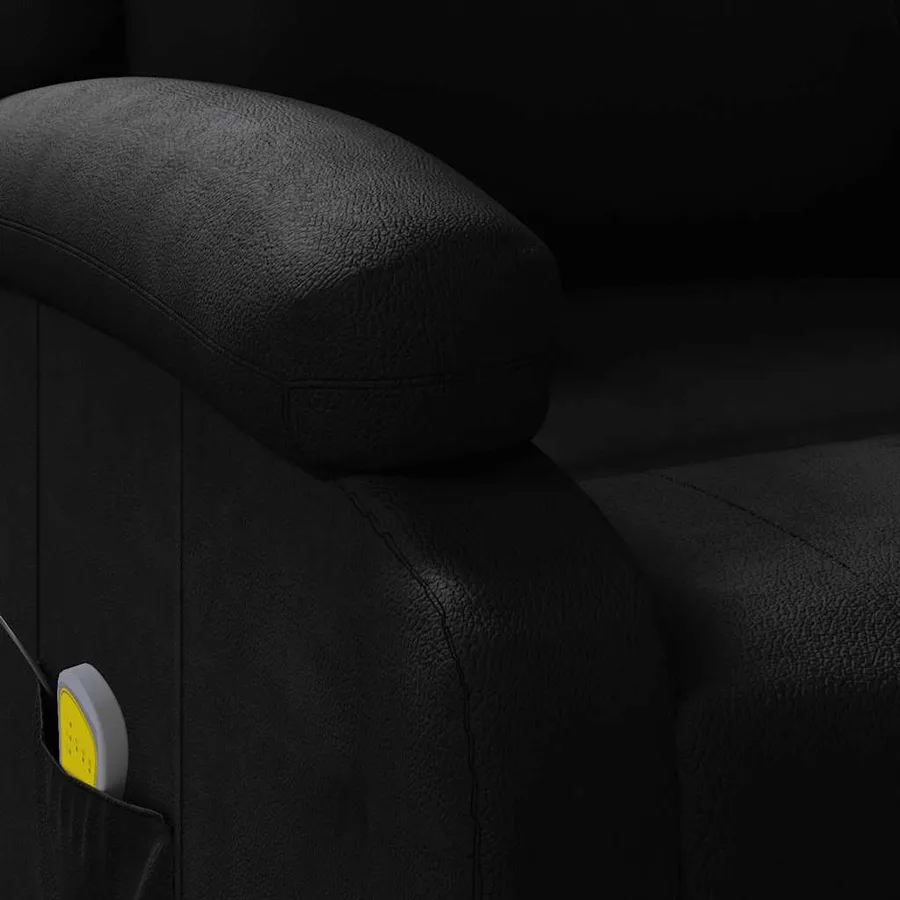Fauteuil de massage Noir Similicuir - 8