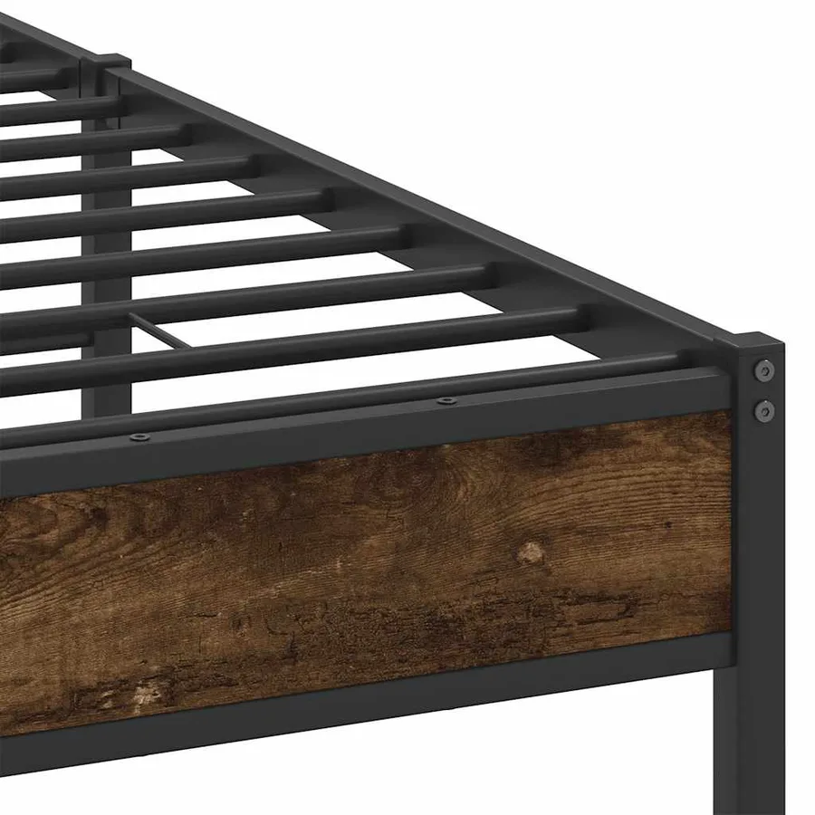 Cadre de lit sans matelas chêne fumé 137x190 cm bois ingénierie - 10