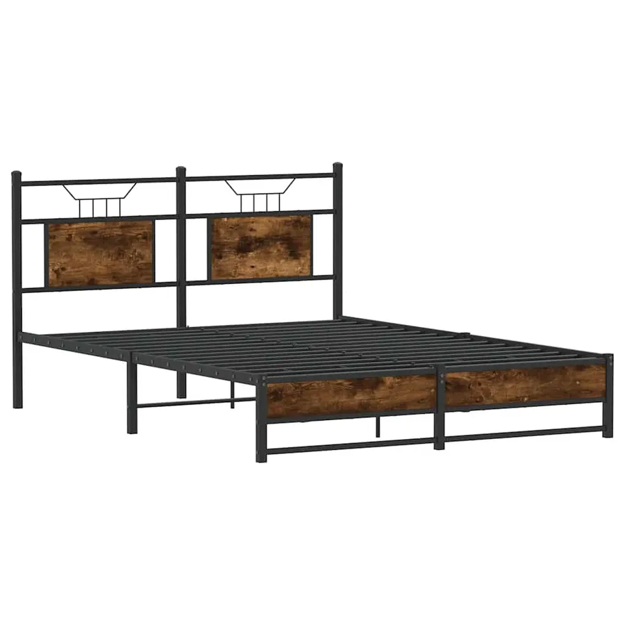 Cadre de lit sans matelas chêne fumé 137x190 cm bois ingénierie - 5