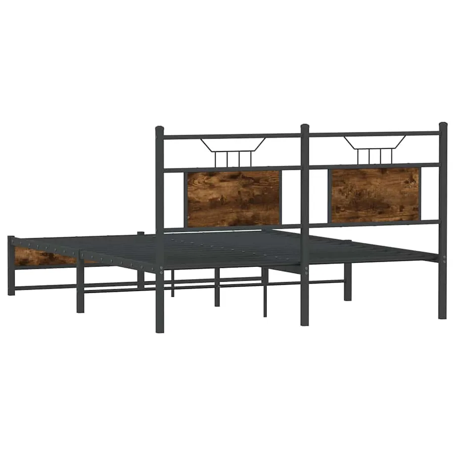 Cadre de lit sans matelas chêne fumé 137x190 cm bois ingénierie - 8