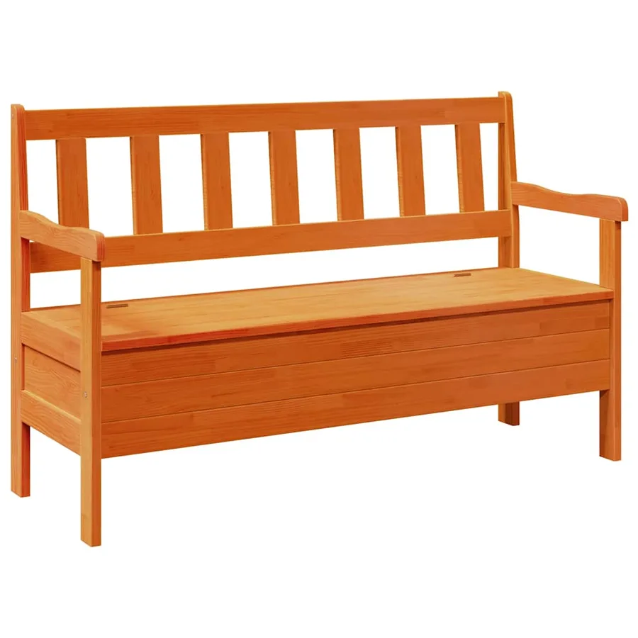 Banc extérieur Marron 119 x 44 x 76 cm Bois de pin massif - 2