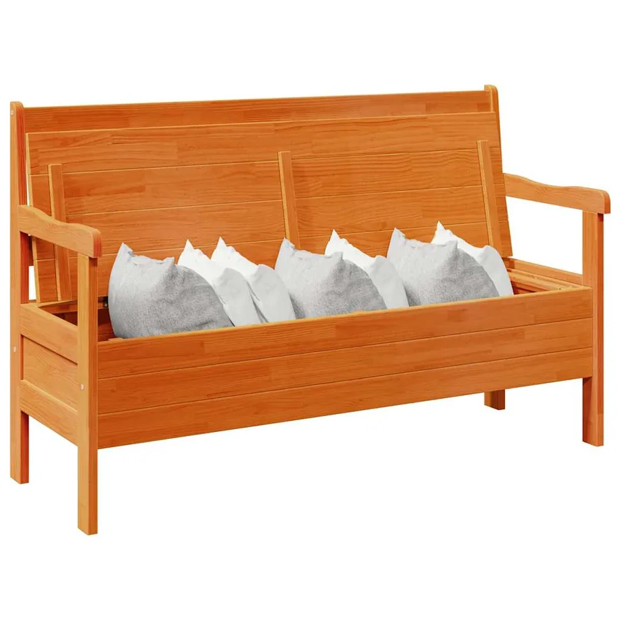 Banc extérieur Marron 119 x 44 x 76 cm Bois de pin massif - 3