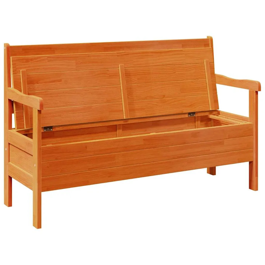 Banc extérieur Marron 119 x 44 x 76 cm Bois de pin massif - 5