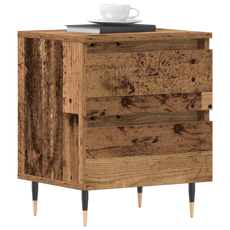 Cabinet de chevet Bois ancien 40 x 35 x 50 cm Bois d'ingénierie - 3