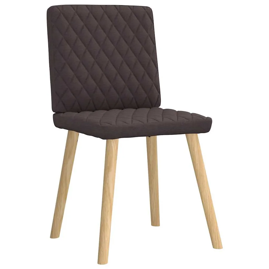 Chaises à manger lot de 4 marron foncé tissu - 3