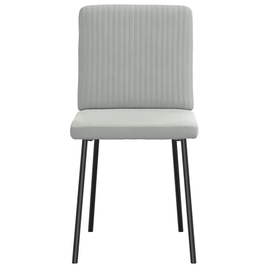 Chaises à manger lot de 4 Gris clair Velours - 4