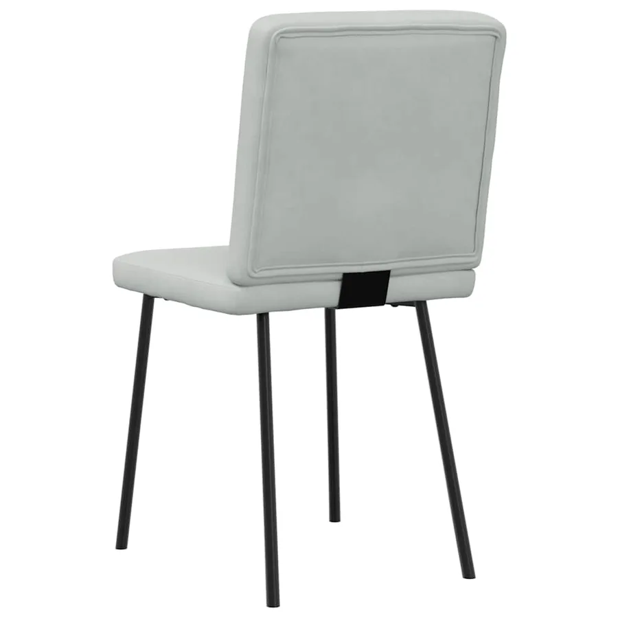 Chaises à manger lot de 4 Gris clair Velours - 6