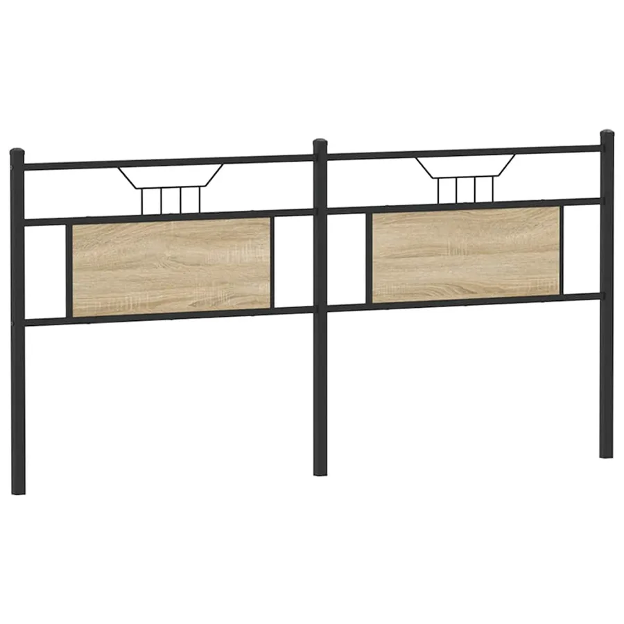Tête de lit de remplacement chêne sonoma 180 cm bois d'ingénierie et acier - 2