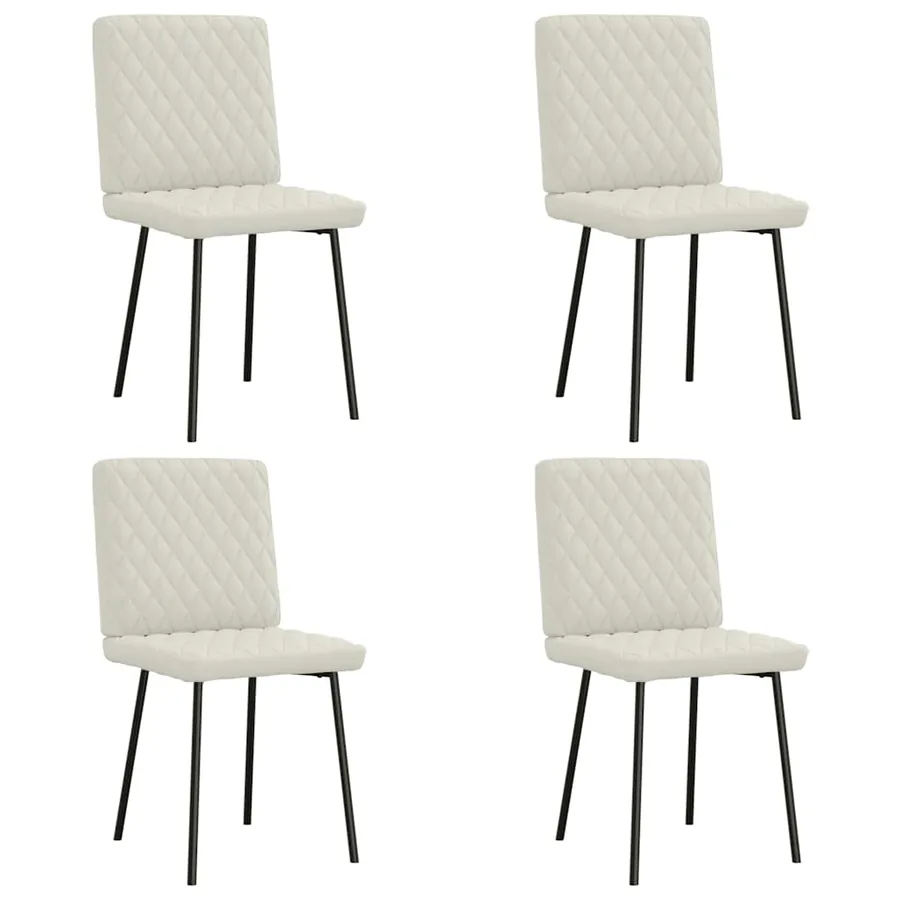 Chaises à manger lot de 4 Crème Velours