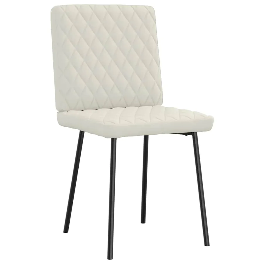 Chaises à manger lot de 4 Crème Velours - 3