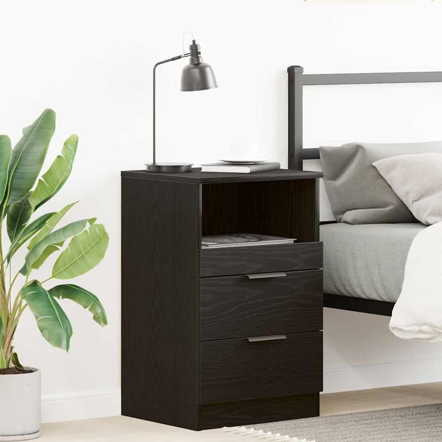 Cabinet de chevet Chêne noir 40 x 35 x 65 cm Bois d'ingénierie - 4