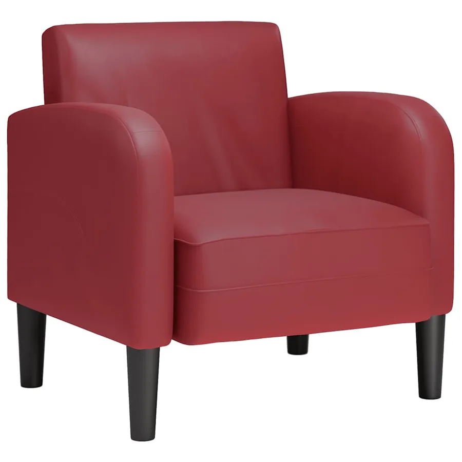 Chaise de canapé et accoudoirs rouge bordeaux 54 cm similicuir - 2