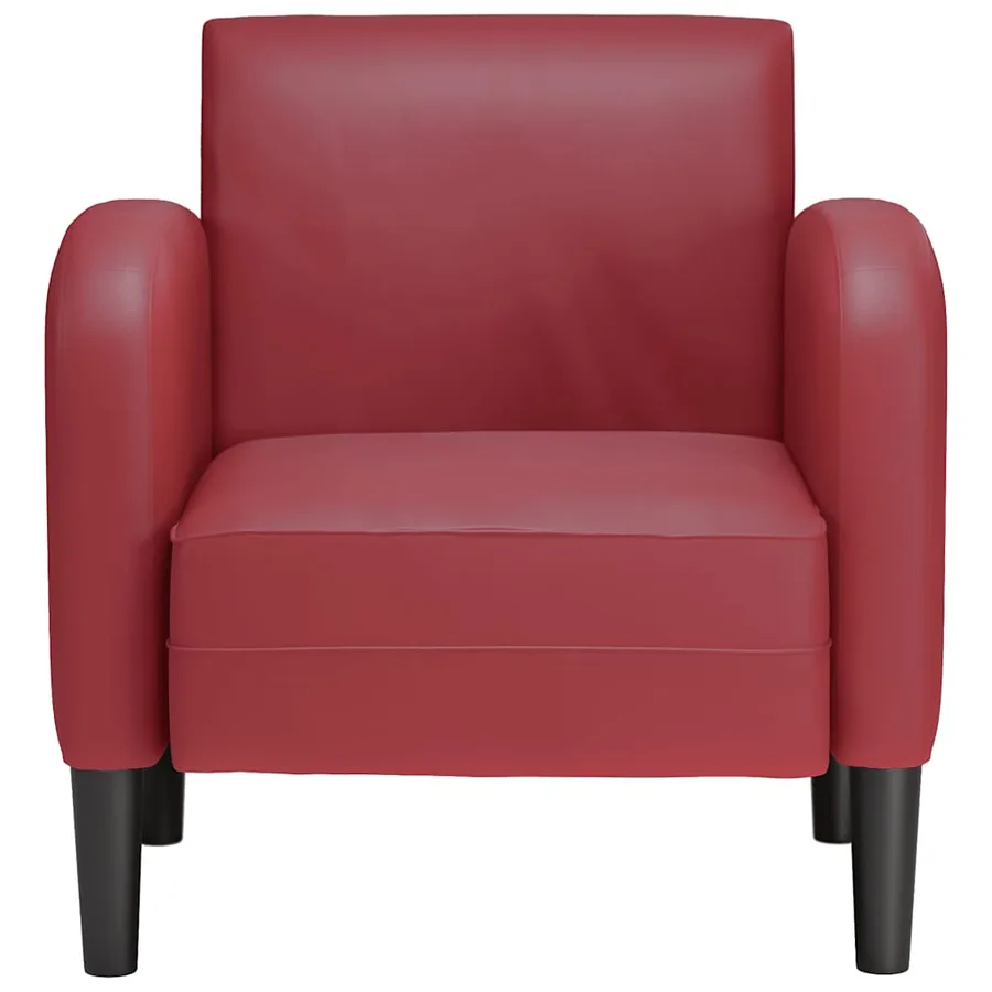 Chaise de canapé et accoudoirs rouge bordeaux 54 cm similicuir - 3