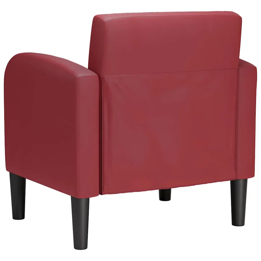Chaise de canapé et accoudoirs rouge bordeaux 54 cm similicuir - 5