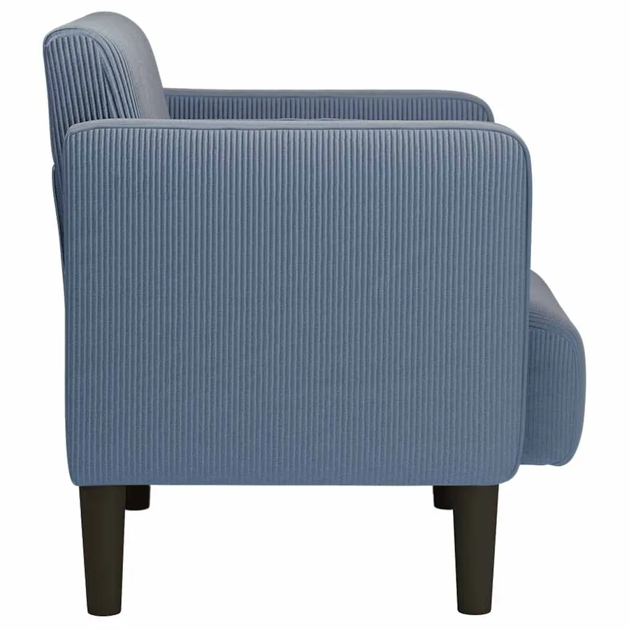 Canapé-chaise accoudoirs bleu 54 cm tissu velours côtelé - 4