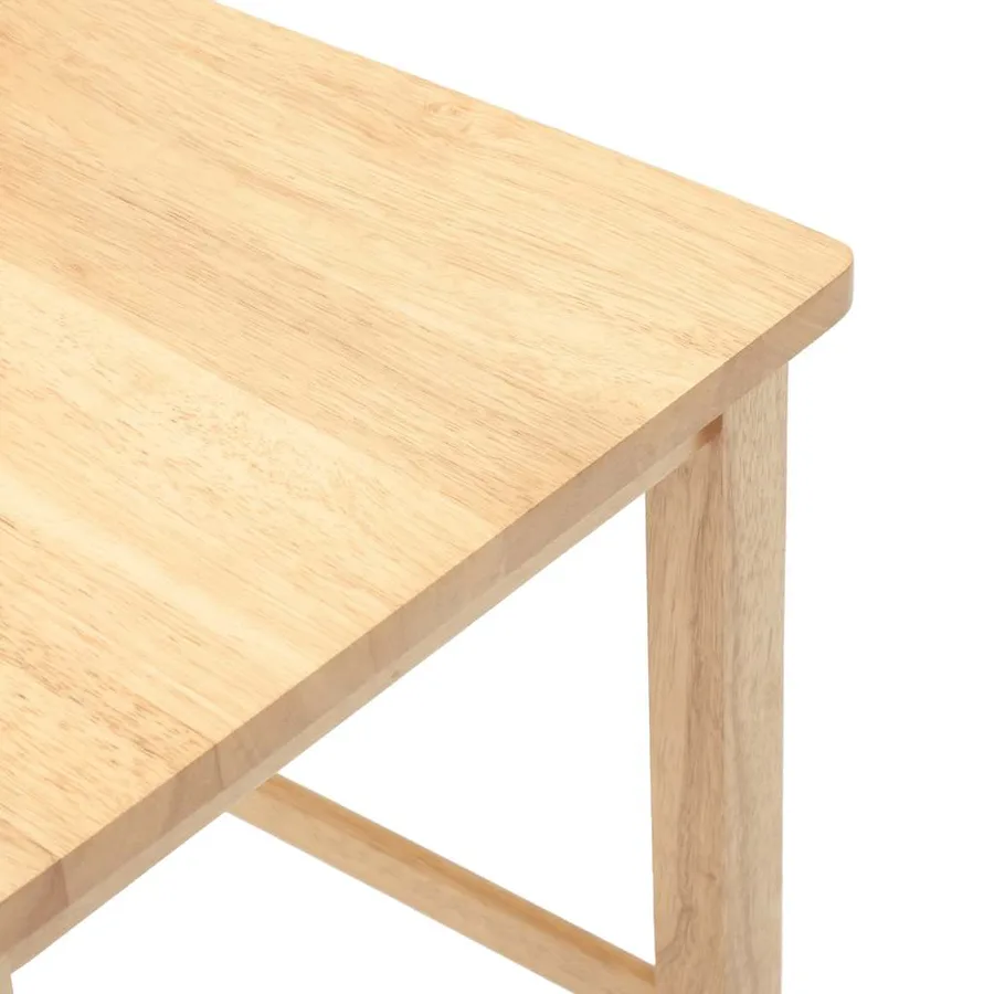 Tabourets de bar 2 pcs naturel bois massif d'hévéa - 8