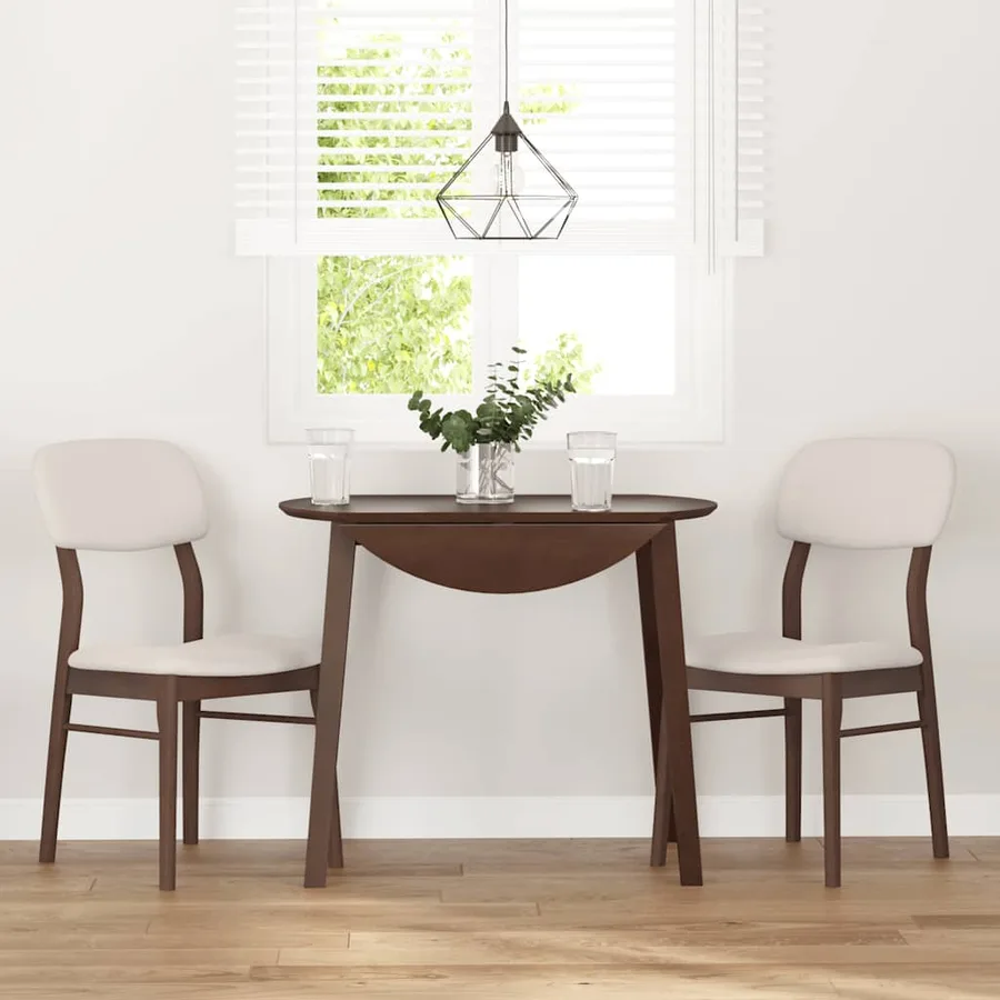 Chaises à manger coussins 2 pcs marron bois massif caoutchouc - 3