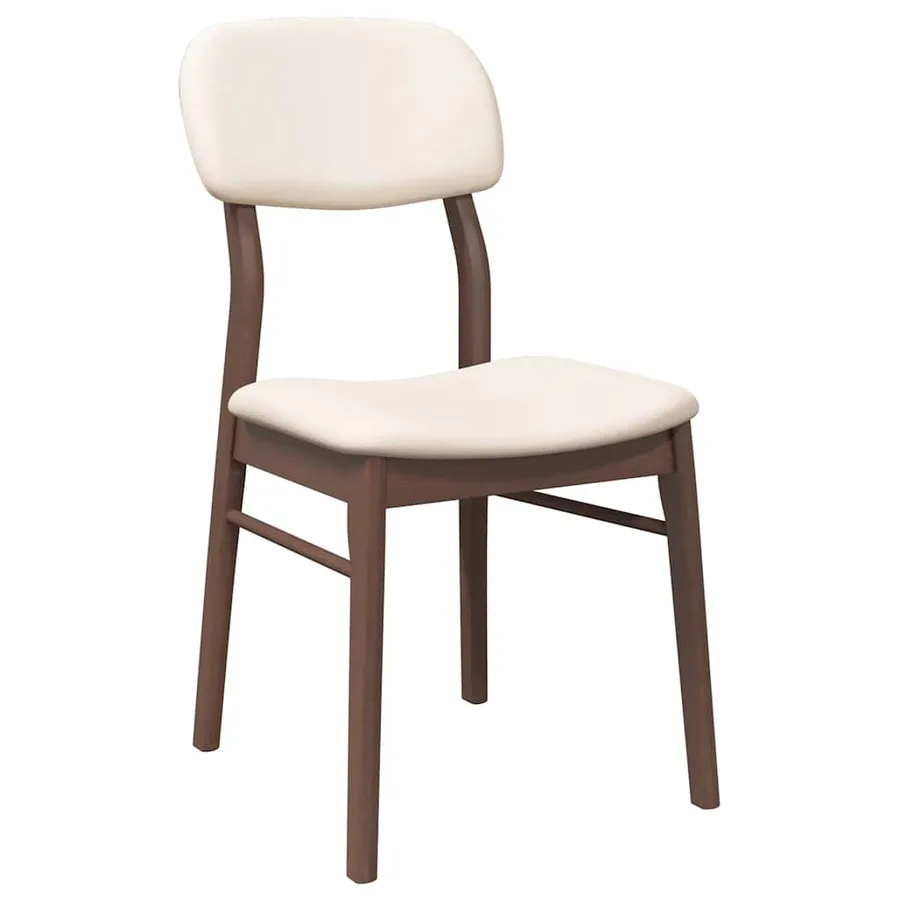Chaises à manger coussins 2 pcs marron bois massif caoutchouc - 4