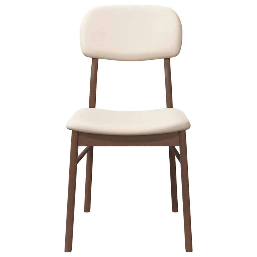 Chaises à manger coussins 2 pcs marron bois massif caoutchouc - 5