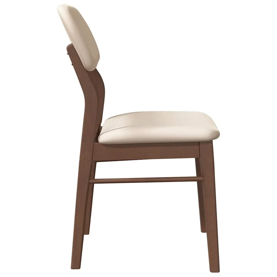 Chaises à manger coussins 2 pcs marron bois massif caoutchouc - 6