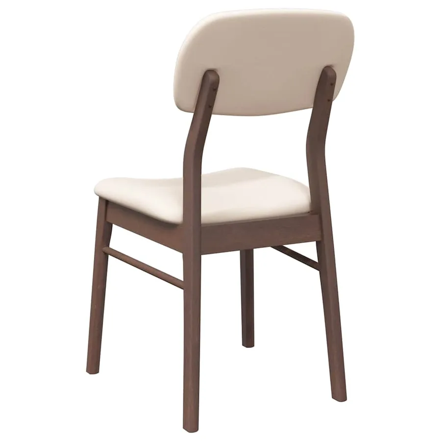 Chaises à manger coussins 2 pcs marron bois massif caoutchouc - 7