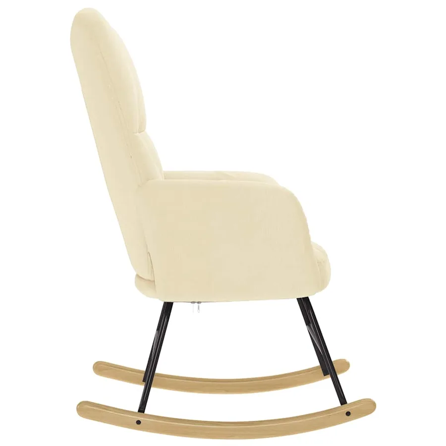 Chaise à bascule Crème Tissu - 4