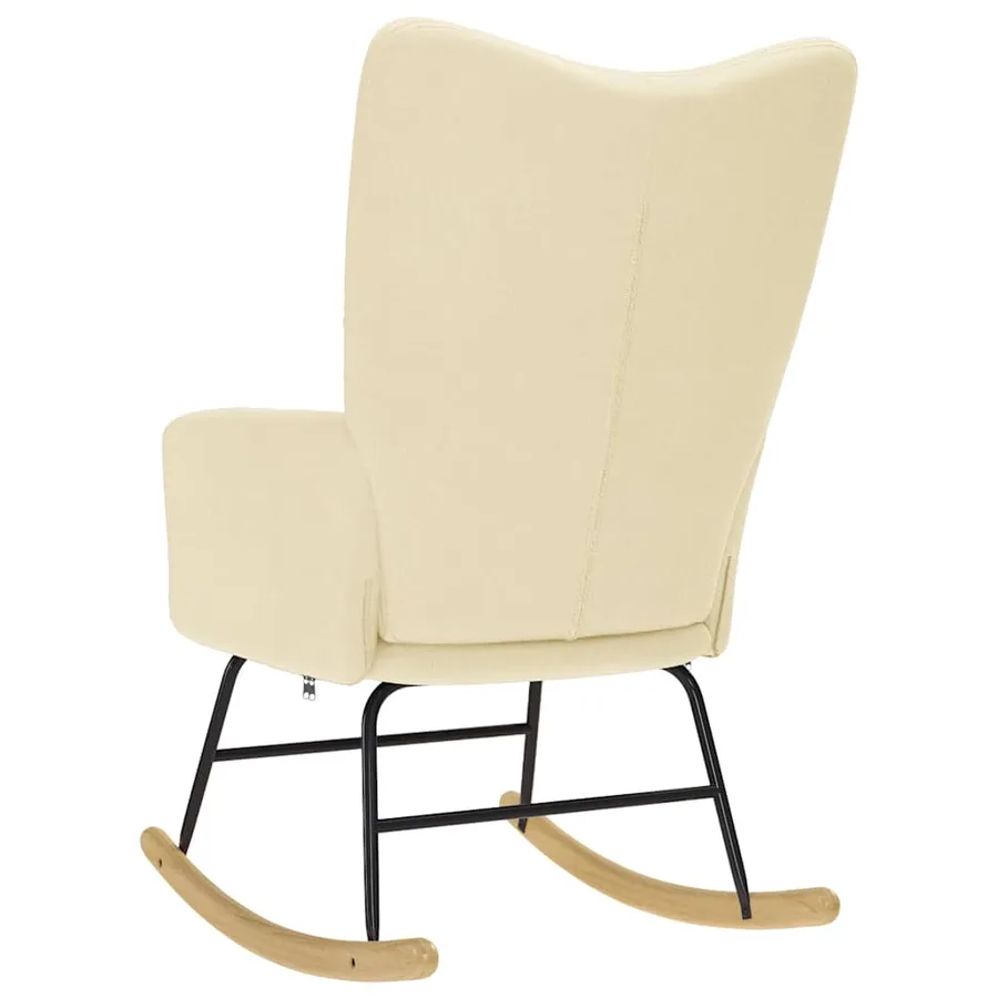 Chaise à bascule Crème Tissu - 5