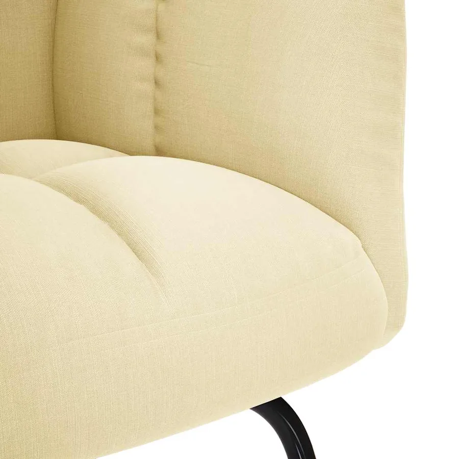 Chaise à bascule Crème Tissu - 6