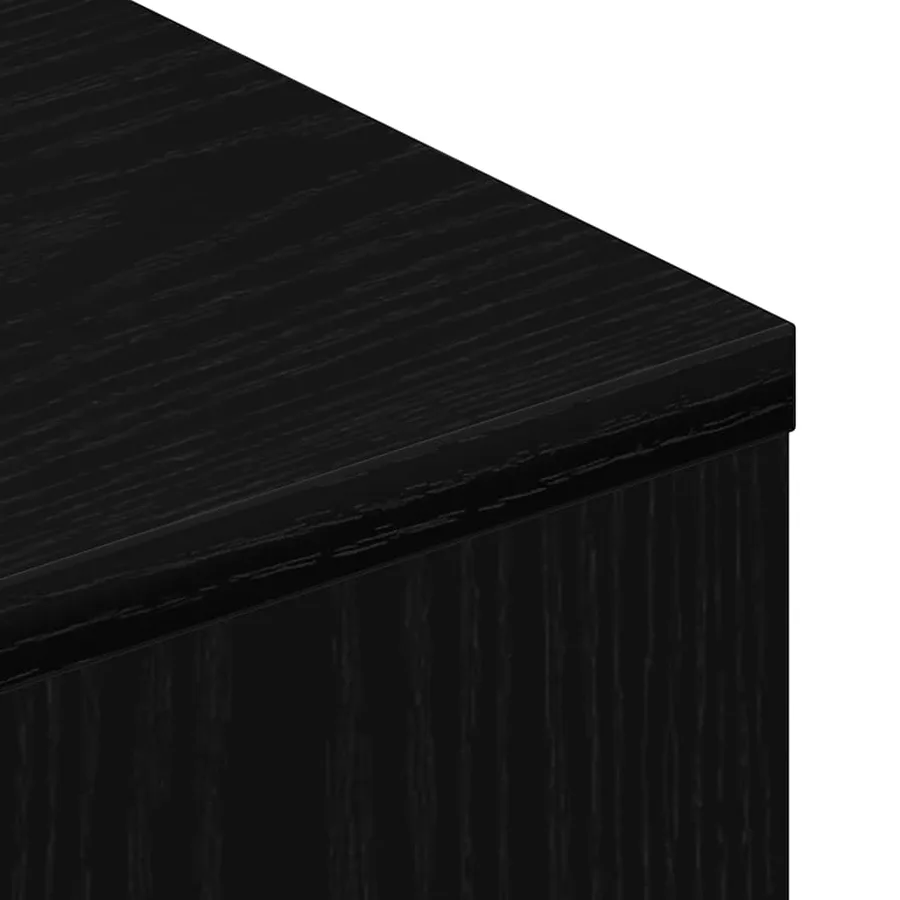 Meuble TV avec roulettes chêne noir bois d'ingénierie - 9