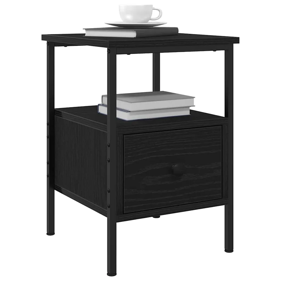 Cabinet de chevet Chêne noir 34 x 36 x 50 cm Bois d'ingénierie - 3