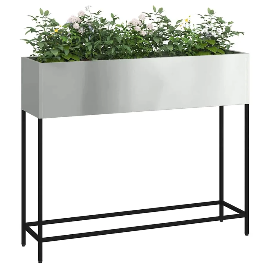 Bac de jardin surélevé Argent 100 x 26 x 82 cm Acier galvanisé - 3