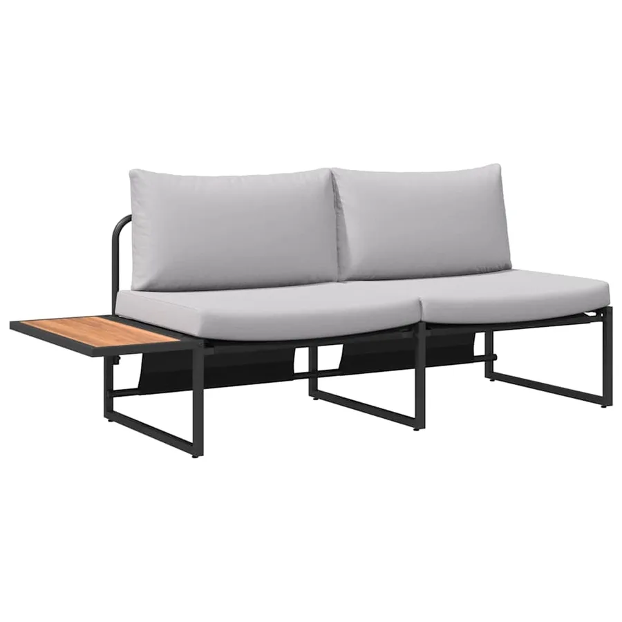 Canapé de jardin Gris clair 200,5 x 70 x 85,5 cm Acier - 2
