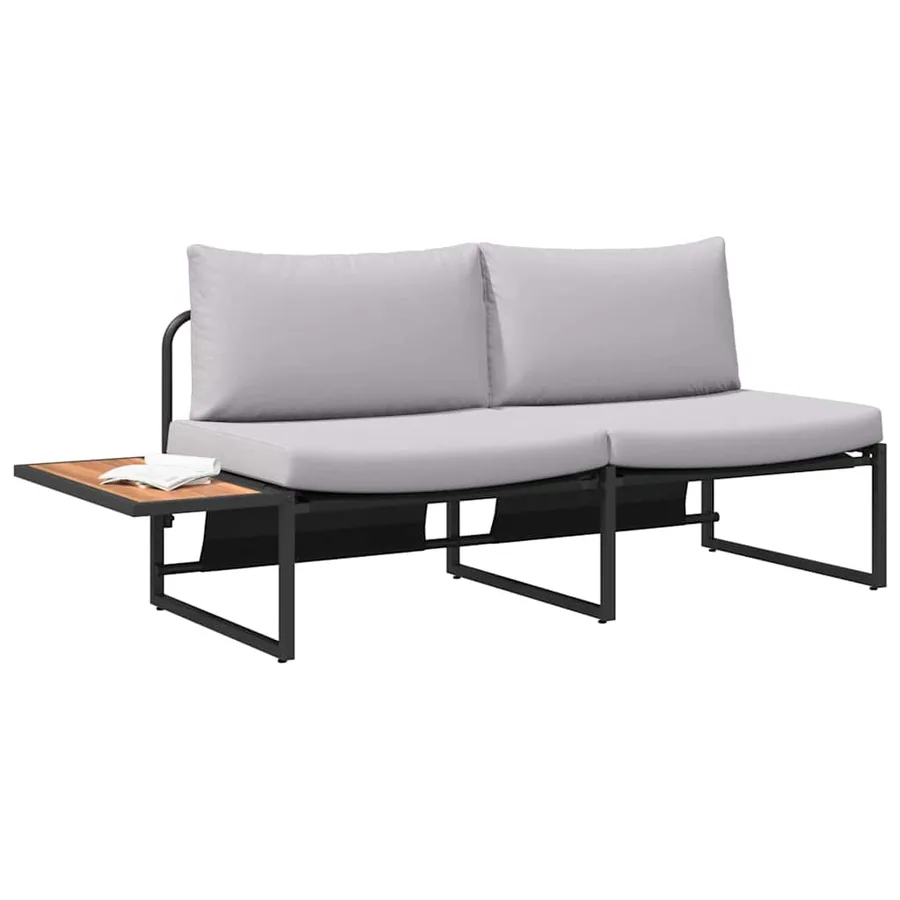 Canapé de jardin Gris clair 200,5 x 70 x 85,5 cm Acier - 3