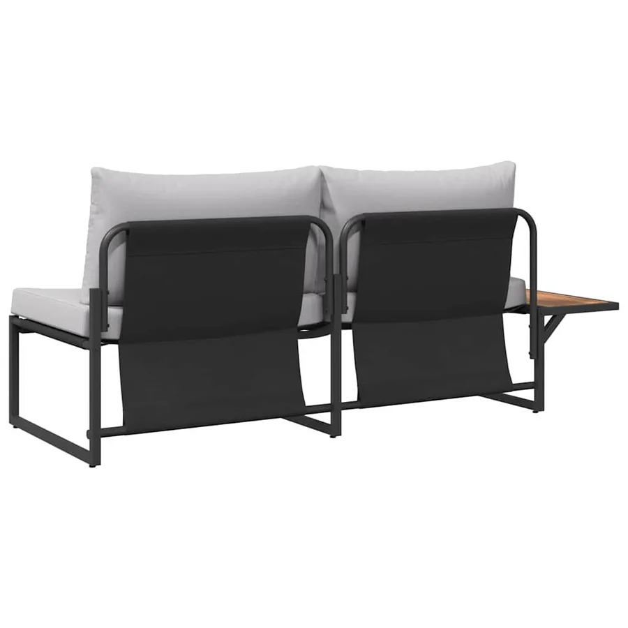 Canapé de jardin Gris clair 200,5 x 70 x 85,5 cm Acier - 5