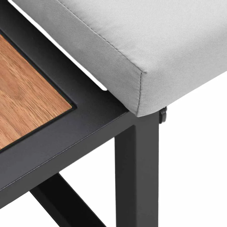 Canapé de jardin Gris clair 200,5 x 70 x 85,5 cm Acier - 8