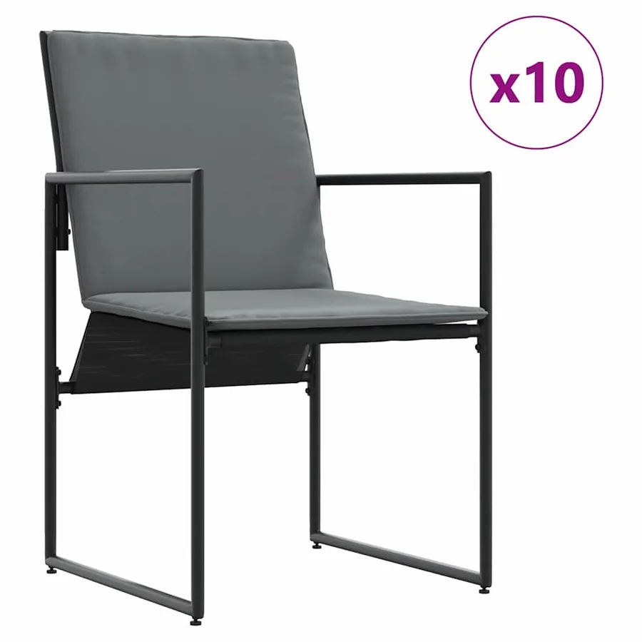 Ensemble de salle à manger pour jardin 15 pcs Noir Acier - 4