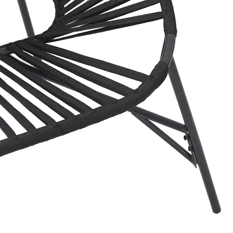 Lot de 3 Chaise de jardin noir résine tressée - 9