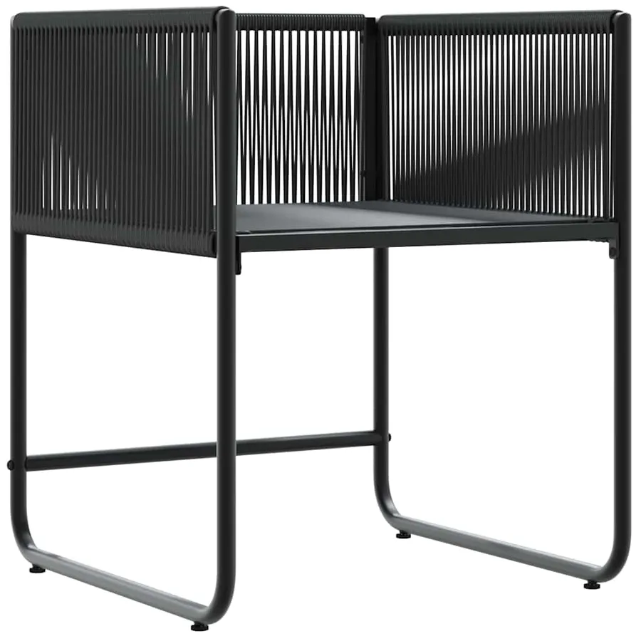 Chaise avec coussin 4 pcs Noir et anthracite Rotin PE - 5
