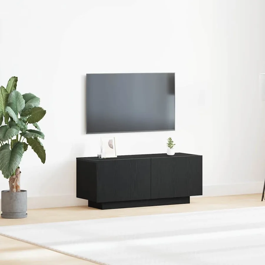 Meuble TV Chêne noir 100 x 35 x 40 cm Bois d'ingénierie