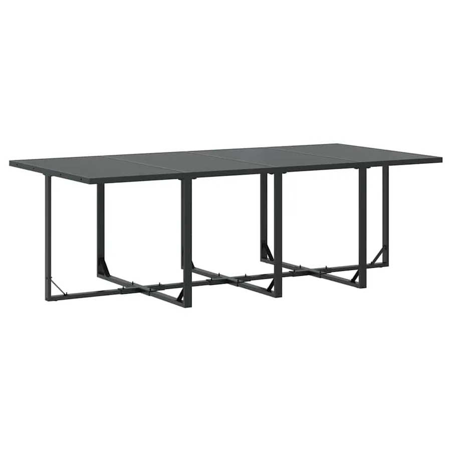 Ensemble de salle à manger pour jardin 13 pcs Noir Acier - 4