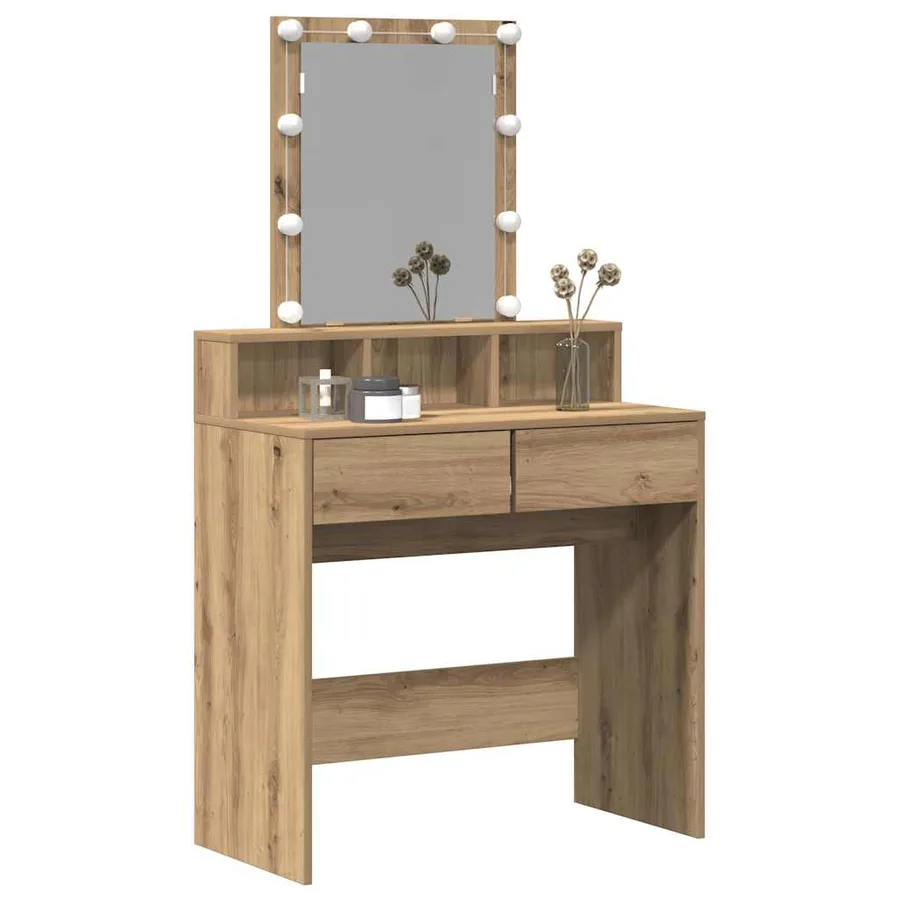 Coiffeuse chêne artisanal 80 x 41 x 144,5 cm Bois d'ingénierie - 3