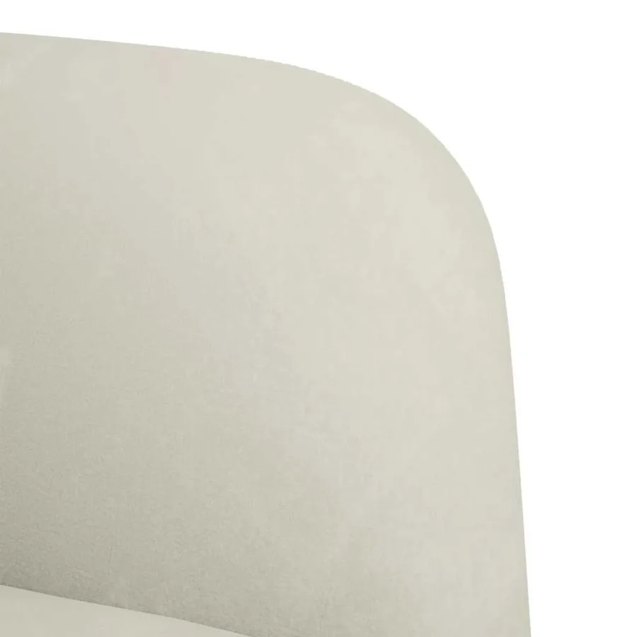 Fauteuil avec accoudoirs crème 54 cm velours - 6