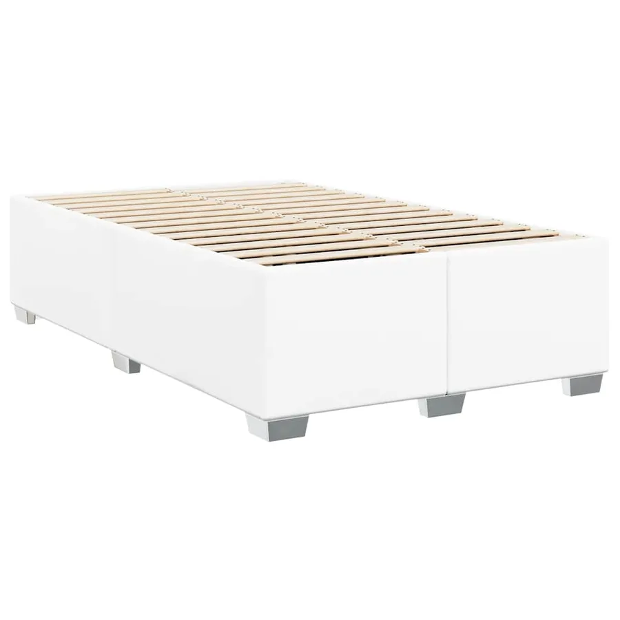 Cadre de lit sans matelas blanc 137 x 190 cm similicuir - 3
