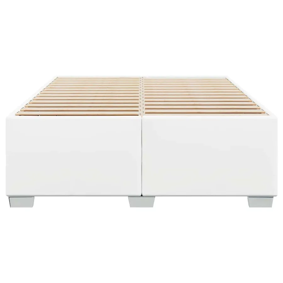 Cadre de lit sans matelas blanc 137 x 190 cm similicuir - 4